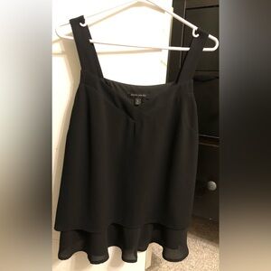 Banana Republic Black Double-Layer Camisole Tank medium petite